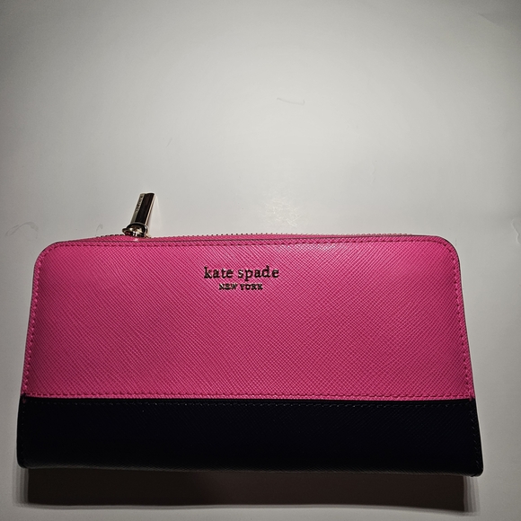 kate spade Handbags - Kate Spade Spencer Lacey Zip Around Wallet Magenta Navy Colorblock